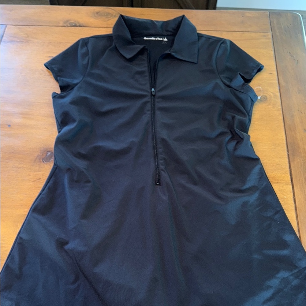 Abercrombie & Fitch Black Zip-Up Dress w/Built in Shorts